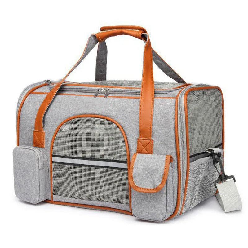 Anti-Collapse Pet Carrier Bag With Storage Pockets Travel