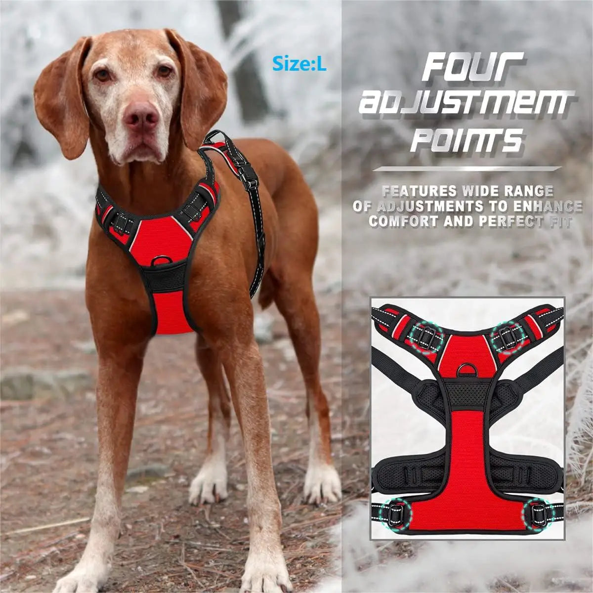 Heavy Duty No Pull Dog Harness Reflective Front