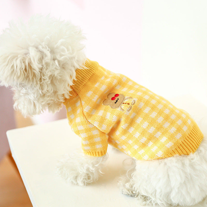 Bowknot Hollow Knit Sweater Costume For Dogs Cats