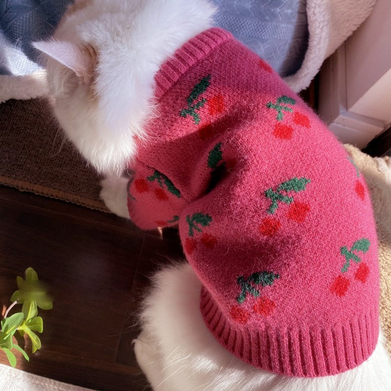 Bowknot Hollow Knit Sweater Costume For Dogs Cats