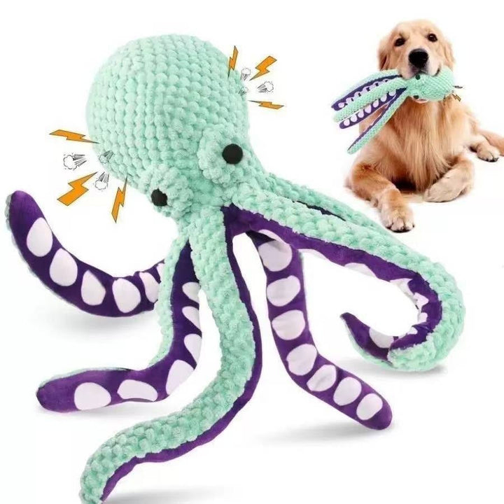 Squeaky Six-Legged Octopus Plush Chew Toy Pets