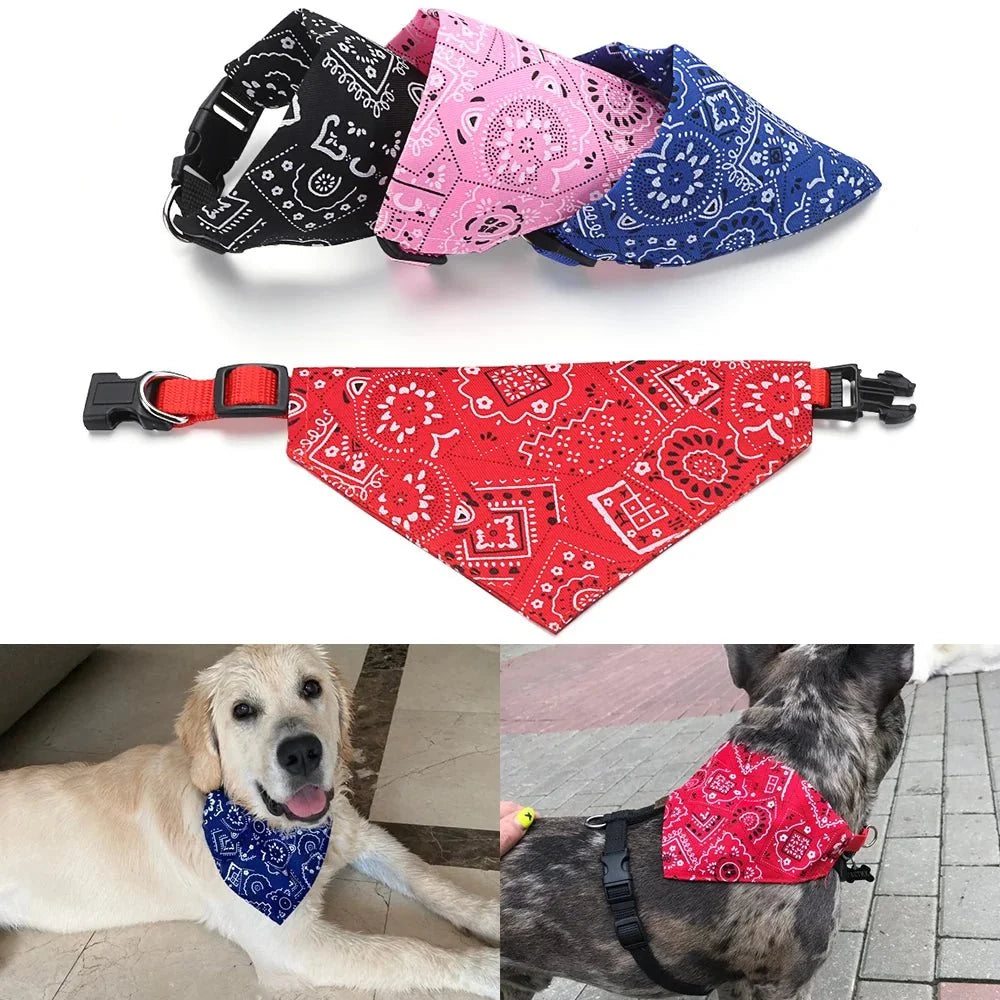 Adjustable Cotton Triangle Pet Bandana Scarf For Dogs