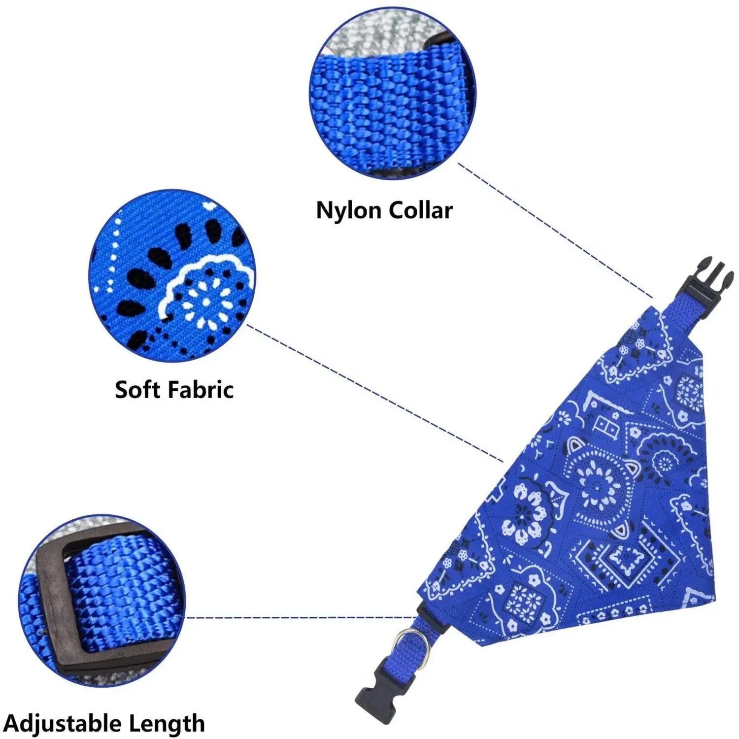 Adjustable Cotton Triangle Pet Bandana Scarf For Dogs