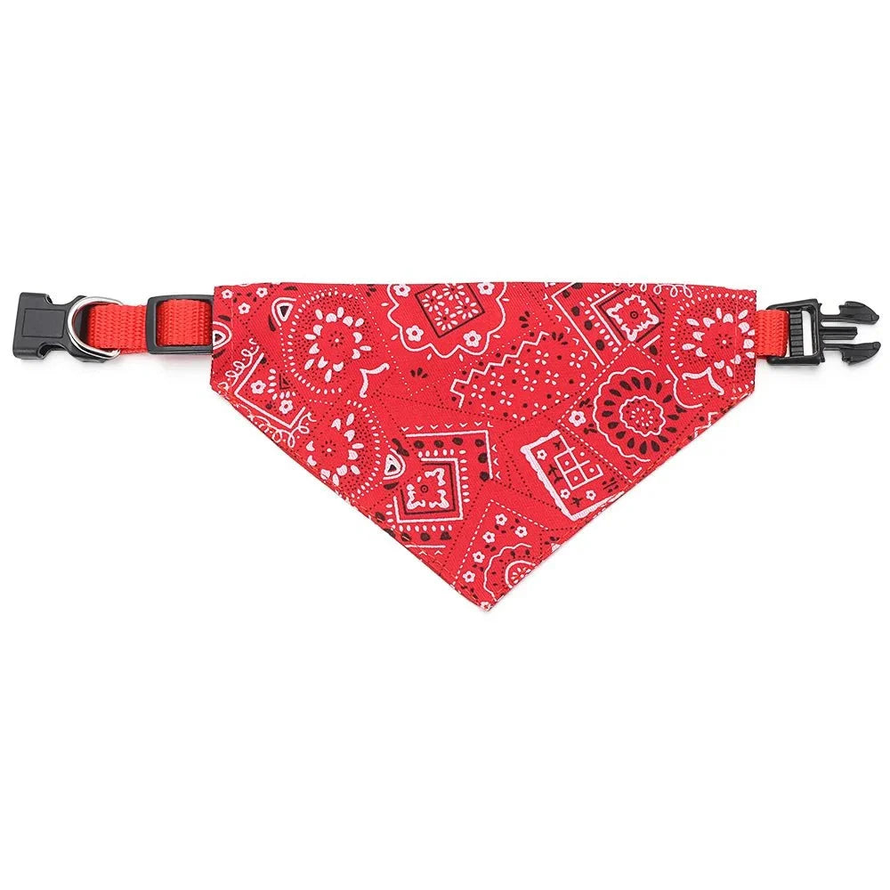 Adjustable Cotton Triangle Pet Bandana Scarf For Dogs