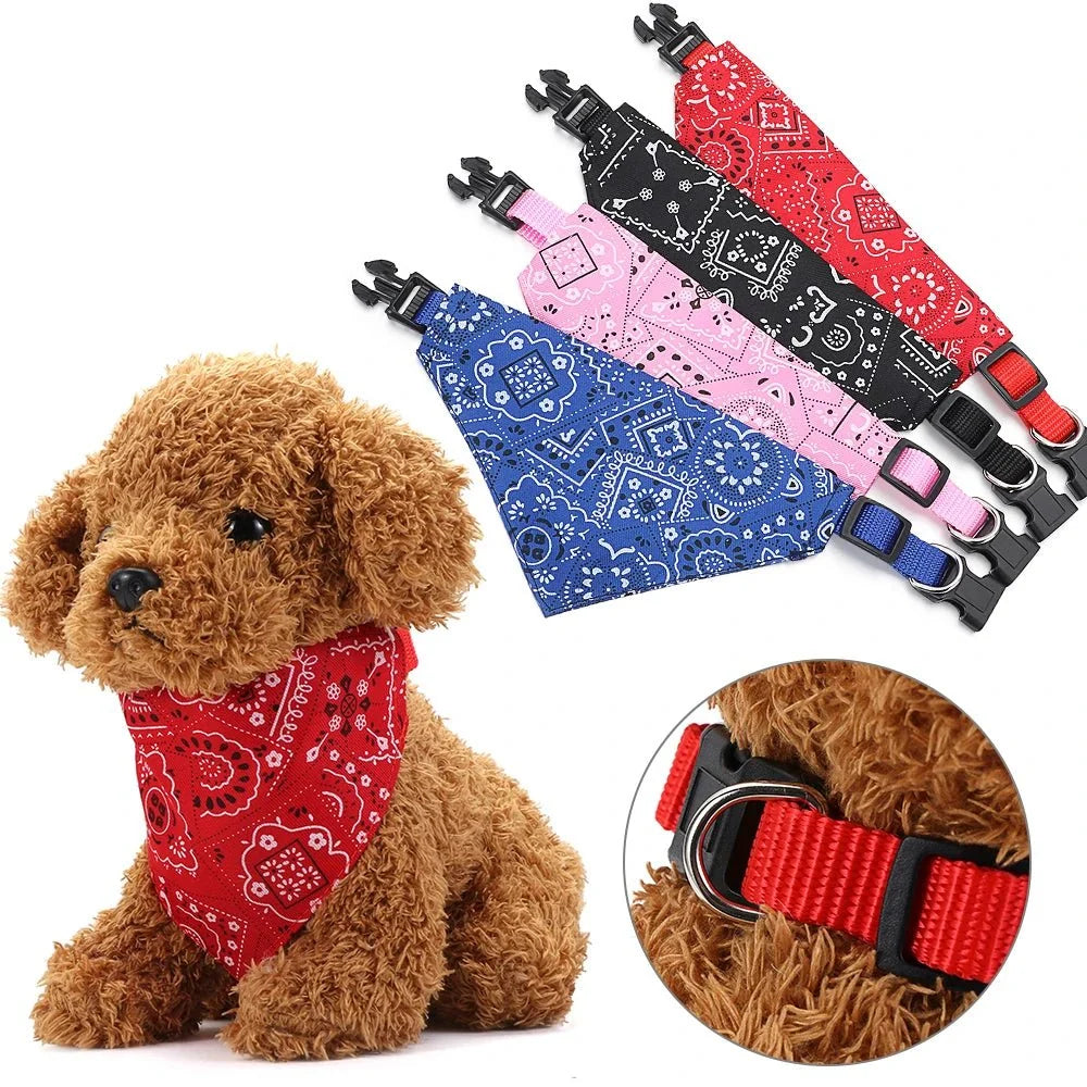 Adjustable Cotton Triangle Pet Bandana Scarf For Dogs