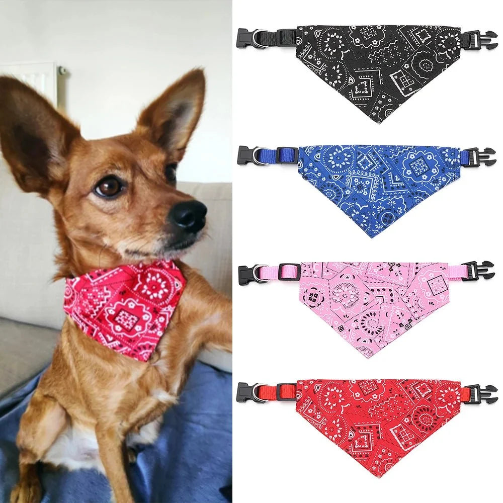 Adjustable Cotton Triangle Pet Bandana Scarf For Dogs