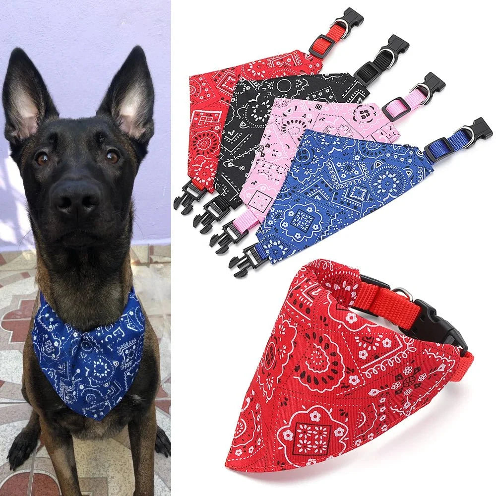Adjustable Cotton Triangle Pet Bandana Scarf For Dogs