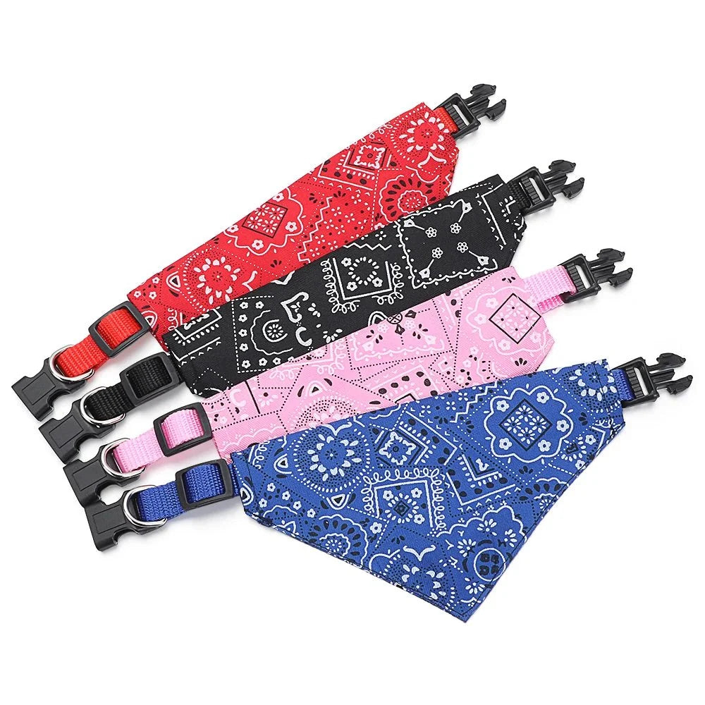 Adjustable Cotton Triangle Pet Bandana Scarf For Dogs