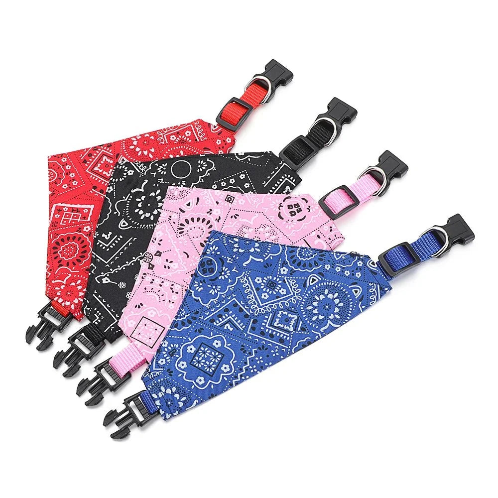 Adjustable Cotton Triangle Pet Bandana Scarf For Dogs