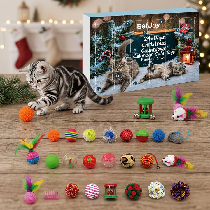 24-Day Christmas Advent Calendar Cat Toy Set