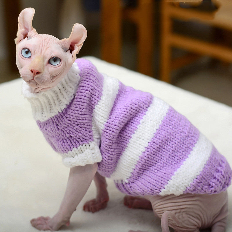 Warm Sweater Clothing For Hairless Cats Pet Wear