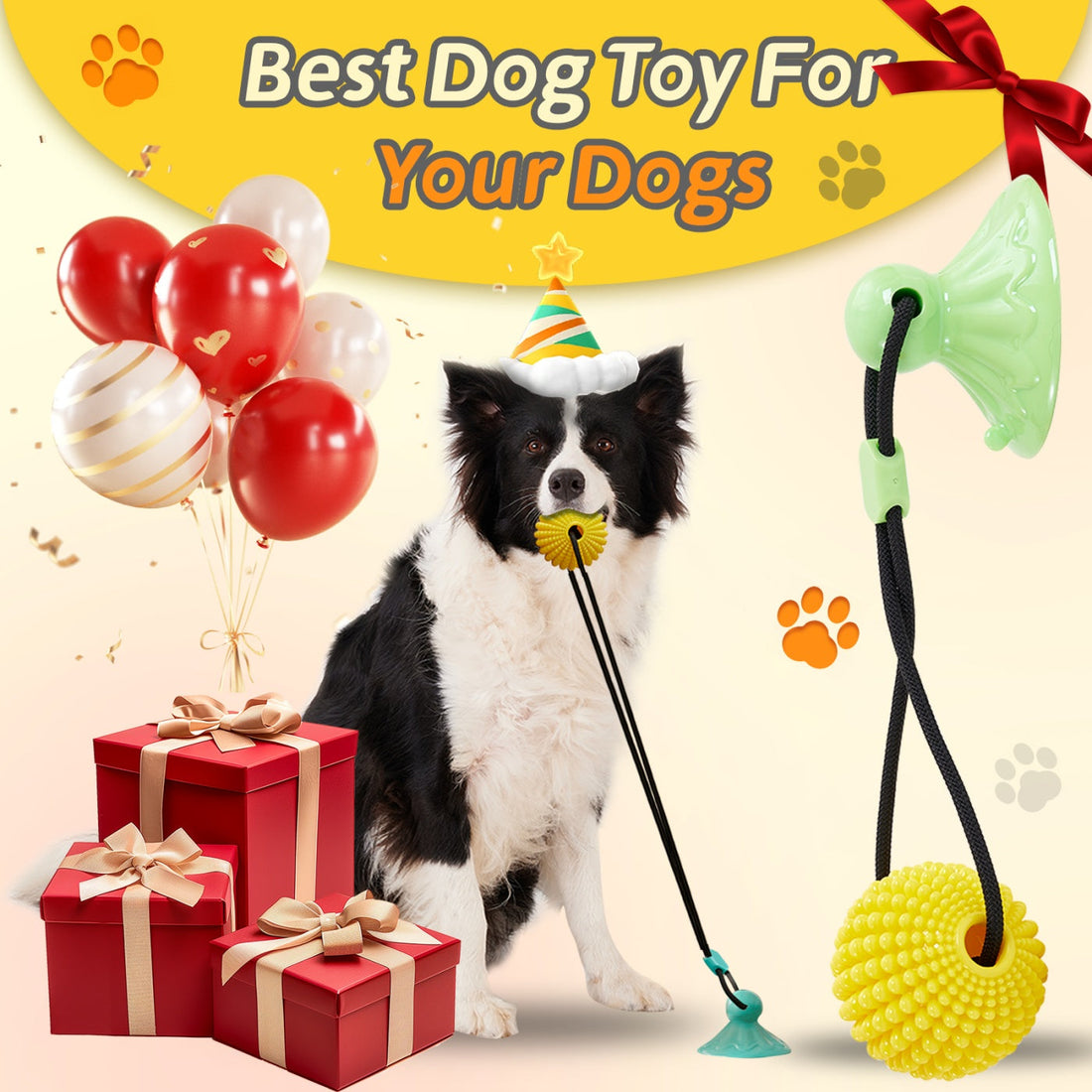 Corn Ball Suction Cup Dog Tug Of War Toy