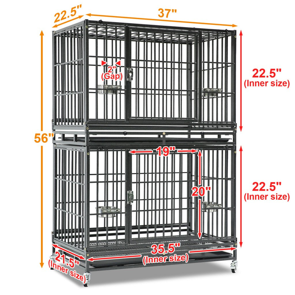 37-Inch Stackable Heavy Duty Dog Crate 371D07