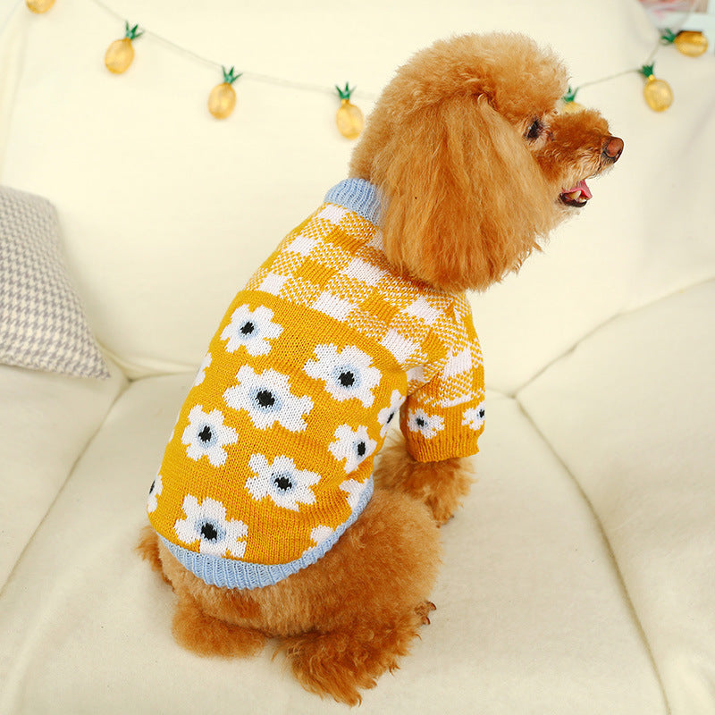 Bowknot Hollow Knit Sweater Costume For Dogs Cats