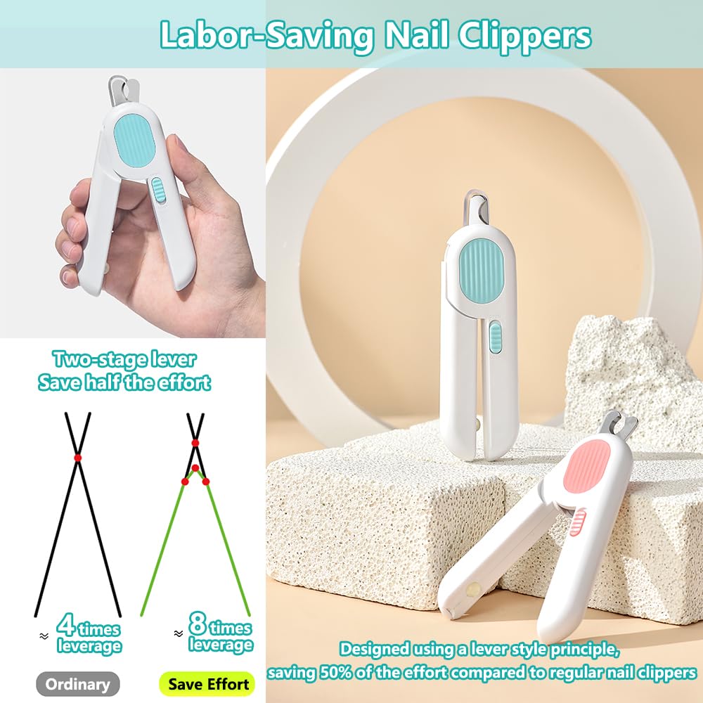 Dog Cat Nail Clippers With LED Light Cut-Hole