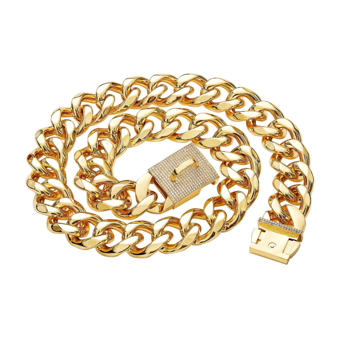 19mm Thick Dog Collar Gold Medium Large
