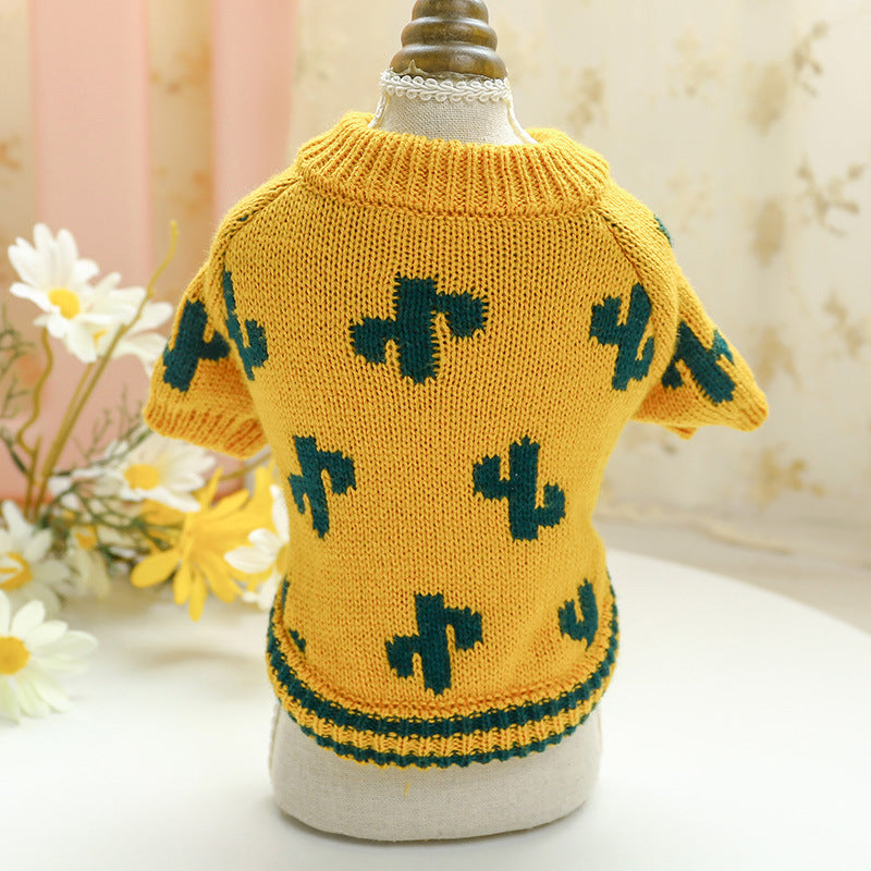 Bowknot Hollow Knit Sweater Costume For Dogs Cats