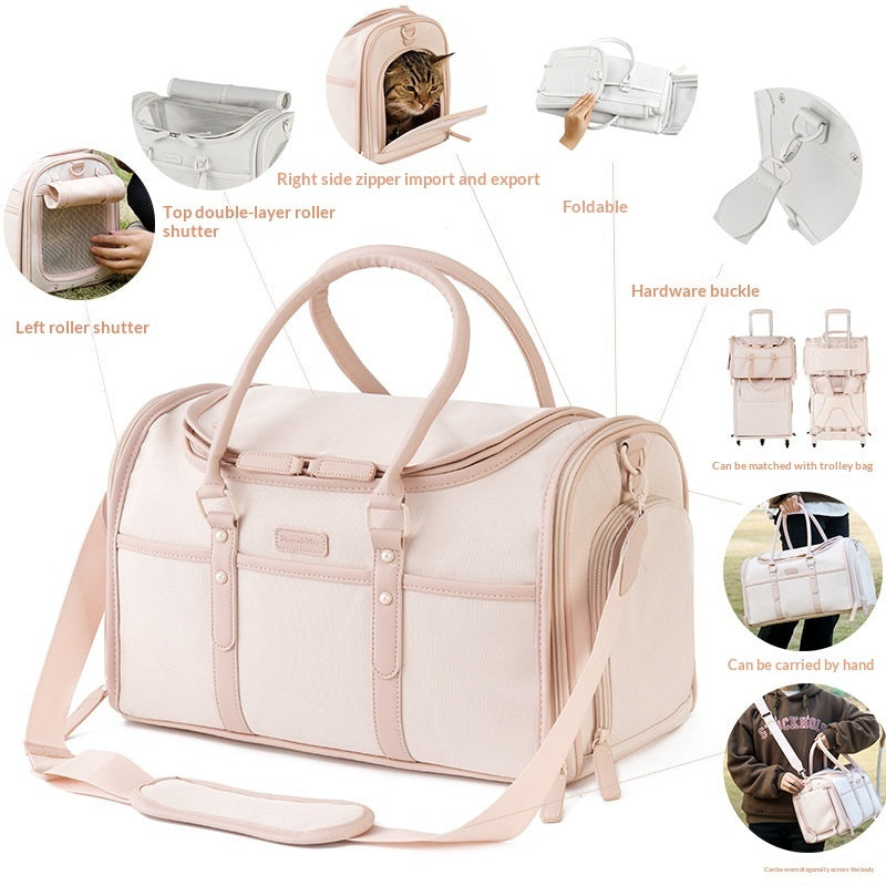 Portable Large Capacity Pet Carrier With Wheels