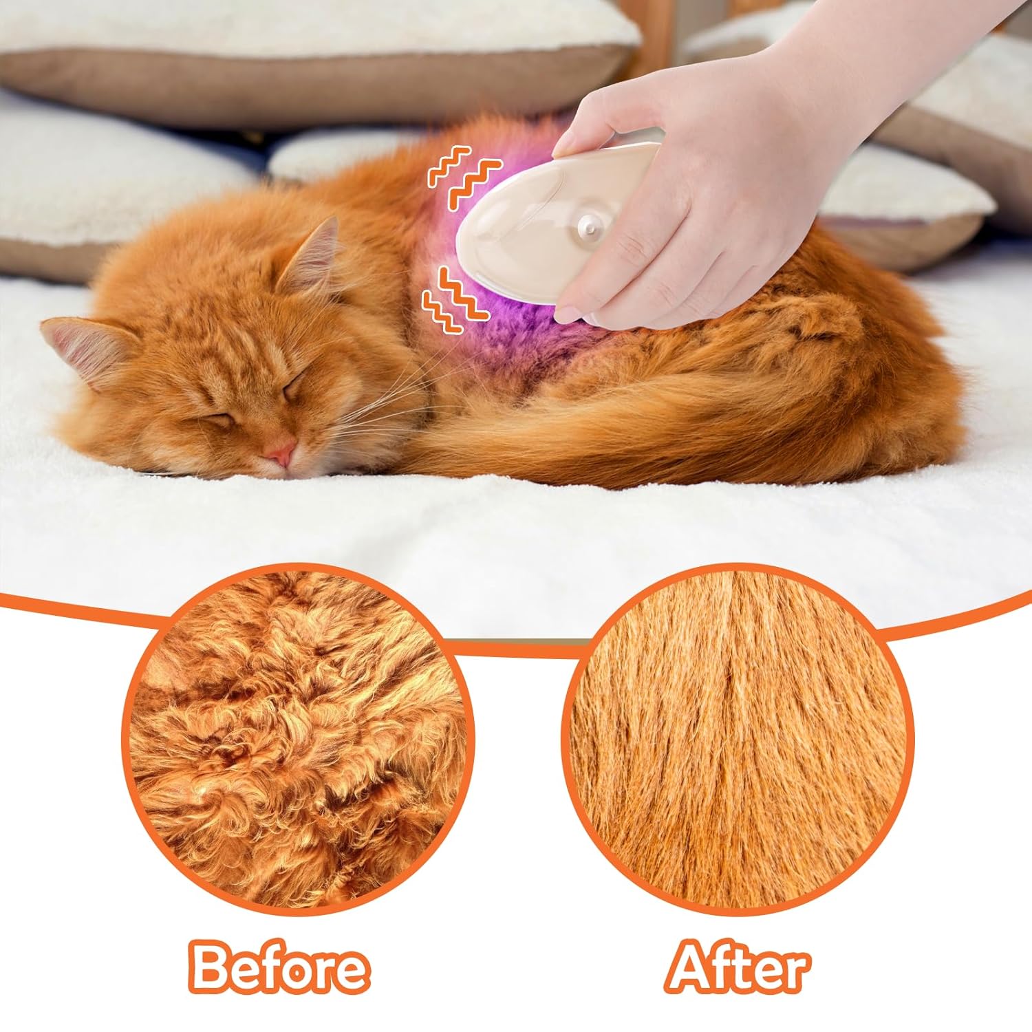 4-In-1 Cat Steam Brush For Shedding Grooming