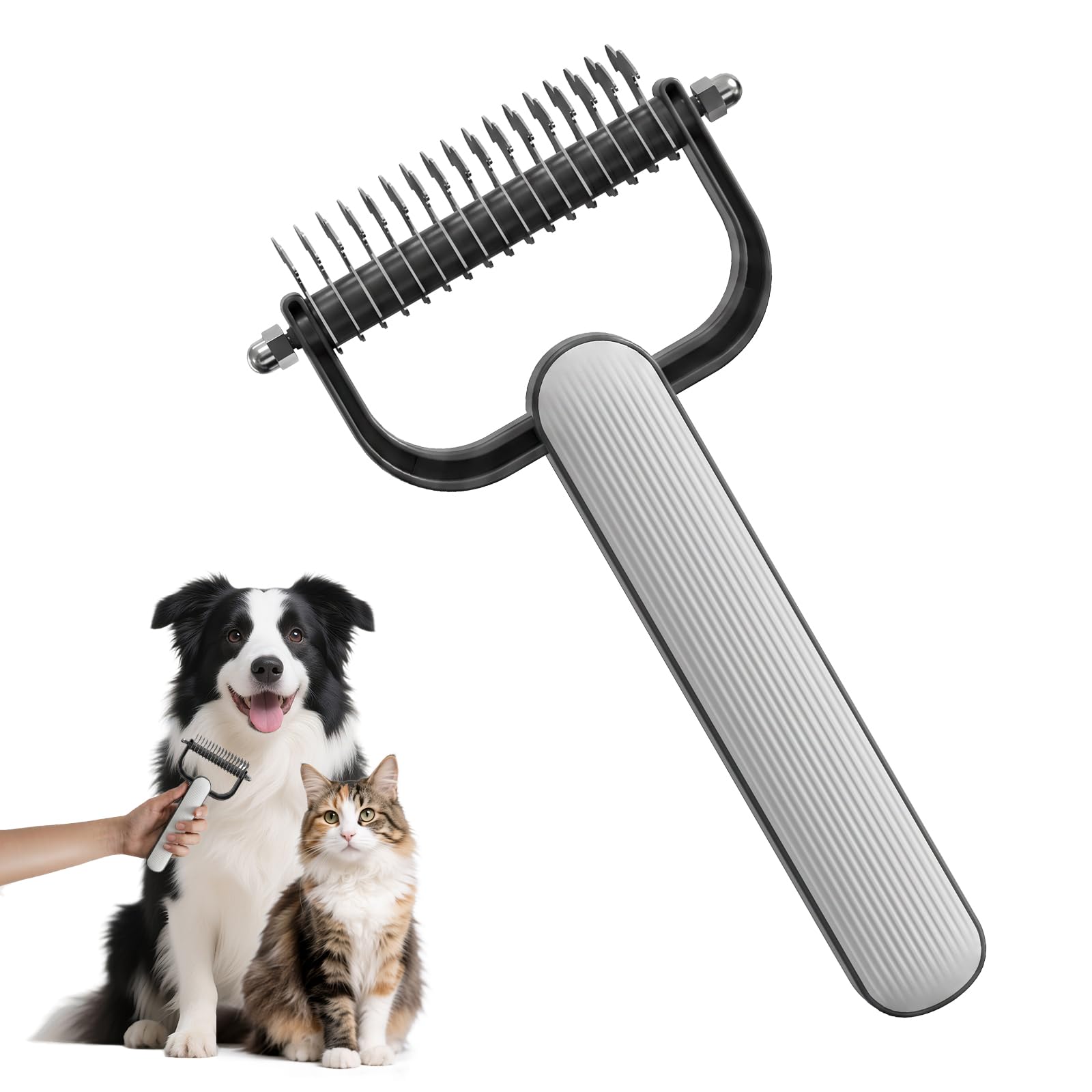 Double-Sided Dematting Comb For Dogs Cats Thick Coats