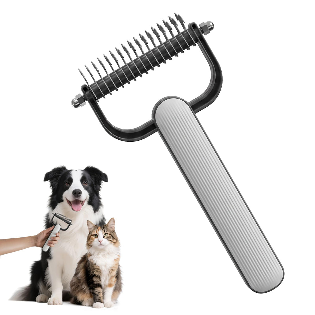 Double-Sided Dematting Comb For Dogs Cats Thick Coats