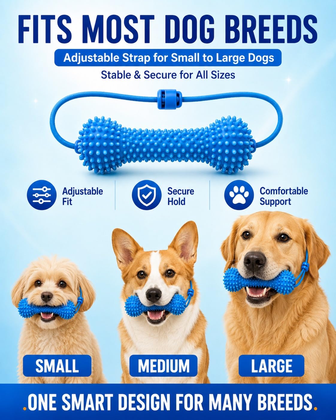 Dual-Action Dog Dental Chew Toy Toothbrush Cleaner