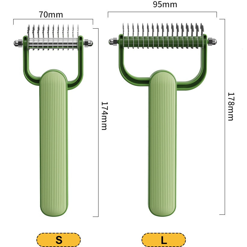 Double-Sided Dematting Comb For Dogs Cats Thick Coats