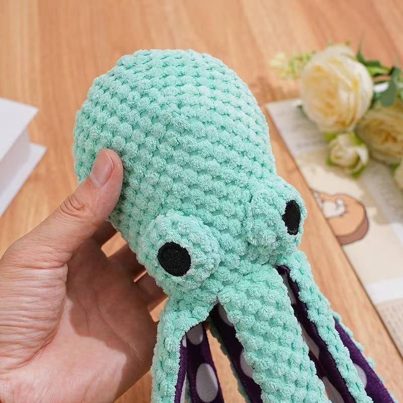 Squeaky Six-Legged Octopus Plush Chew Toy Pets
