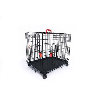 M-Pets Voyager 2-Door Rolling Medium Dog Crate Black