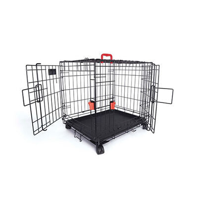 M-Pets Voyager 2-Door Rolling Medium Dog Crate Black