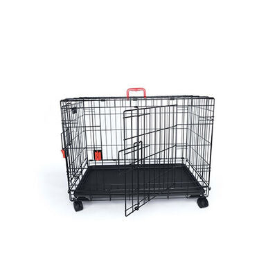 M-Pets Voyager 2-Door Rolling Medium Dog Crate Black